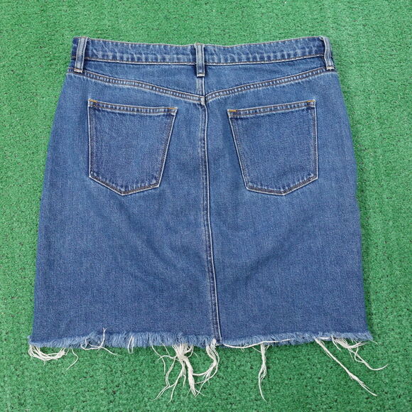 J CREW 100% COTTON DENIM CUT OFF SKIRT WOMENS SIZE 8 - Picture 3 of 6